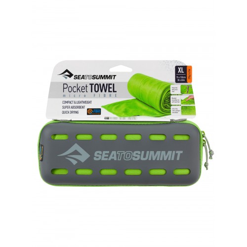 Sea to Summit POCKET TOWEL XL Lime Green  Lightweight Microfibre Travel Towel